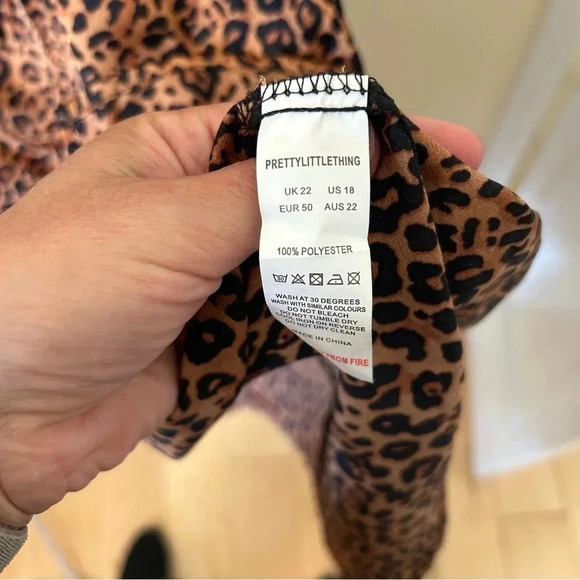 Pretty Little Thing Satin Cowl Leopard Print Midi Dress - Picture 9 of 10